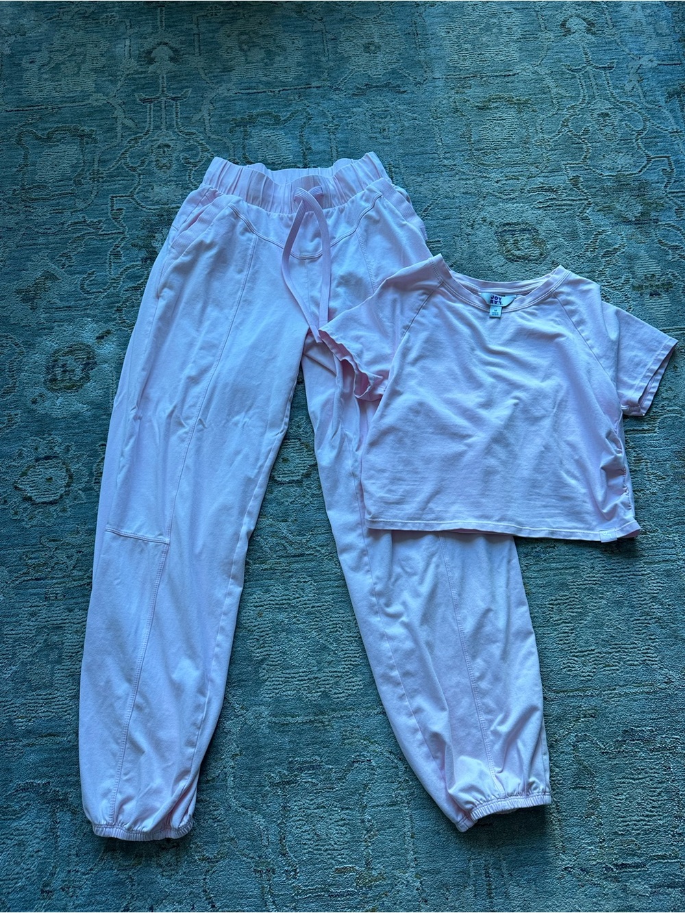 Pink Two-Piece Set - Soft Cotton Top & Jogger Pants